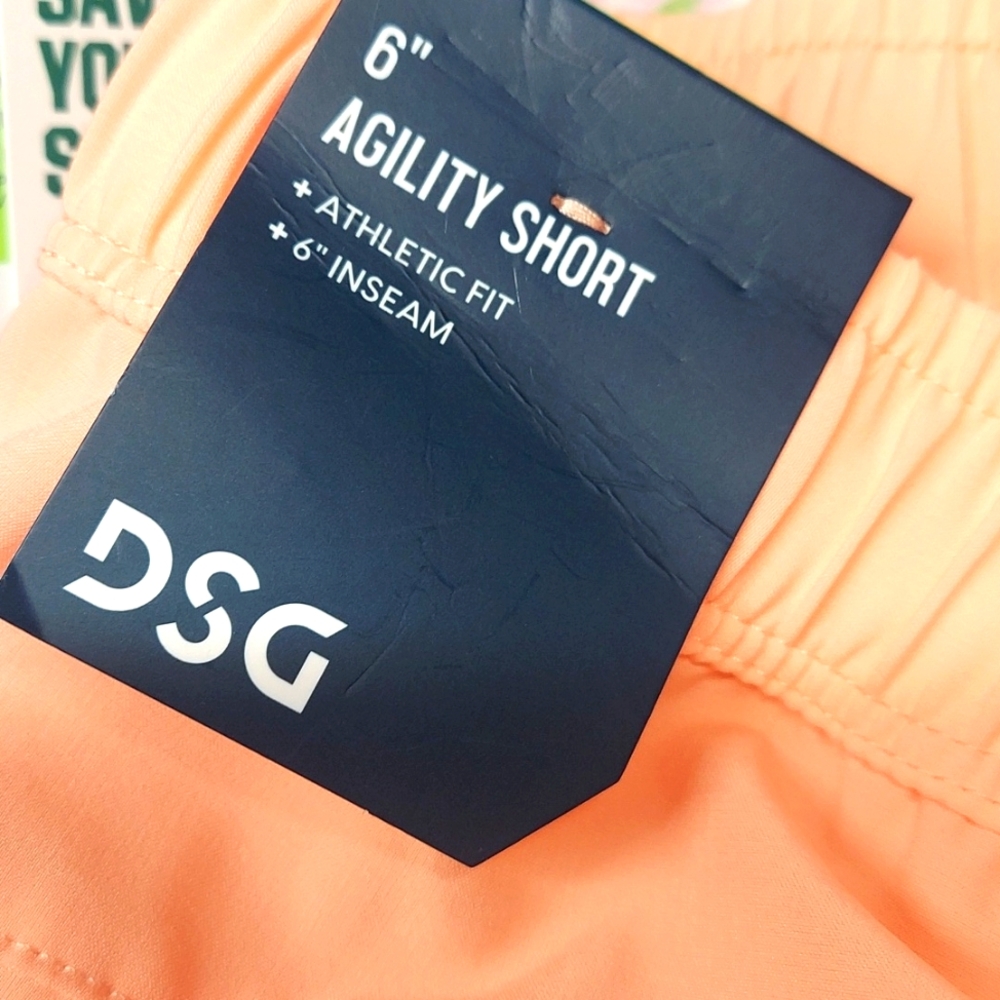 NEW WITH TAGS DSG mens Agility shorts Pink Ray Size Small 6" inseam Athletic Fit - Picture 9 of 10